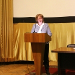 Выступает заместитель директора РГАЭ Е.Р. Курапова